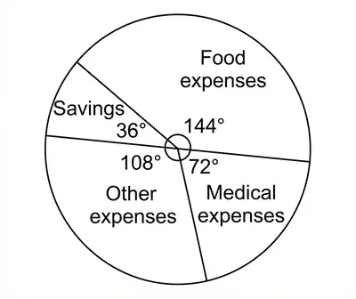 Pie chart showing the monthly expenditure distribution