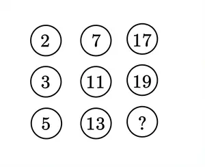 Number puzzle showing a grid of circles with a missing value